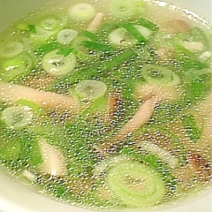 ネギたっぷり!ネギとぶなしめじの中華スープ♪